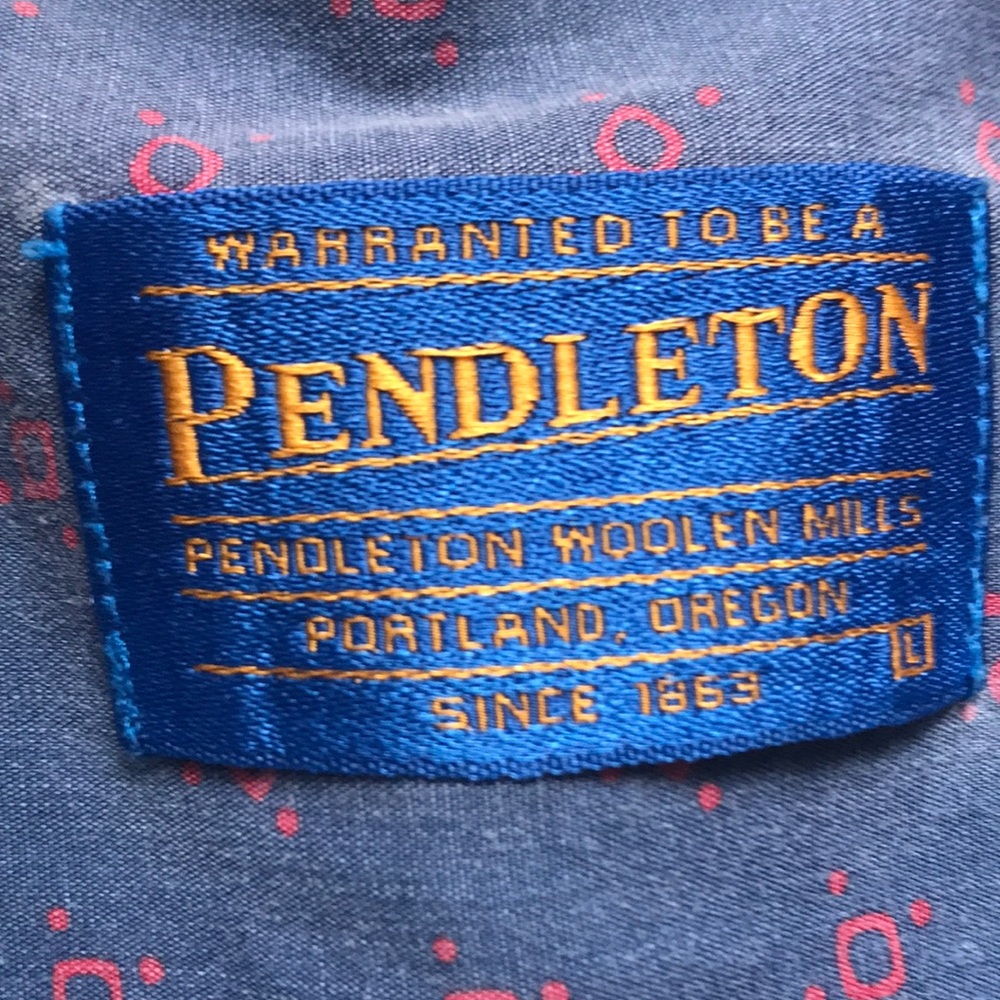 Men's Pendleton Blue Button-Down Shirt - image 2